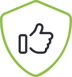 Thumbs up shield icon